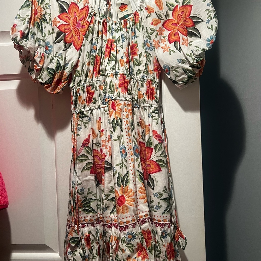 FARM Rio Floral Puff Sleeve Dress - Multicolor